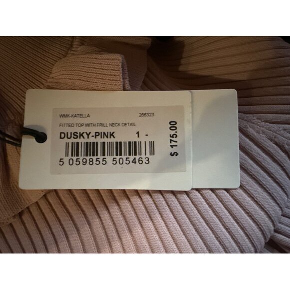 Ted Baker Women's Fitted Top Frill Neck Detail in Pink, Katella Size 1/US 4 New - Picture 7 of 12